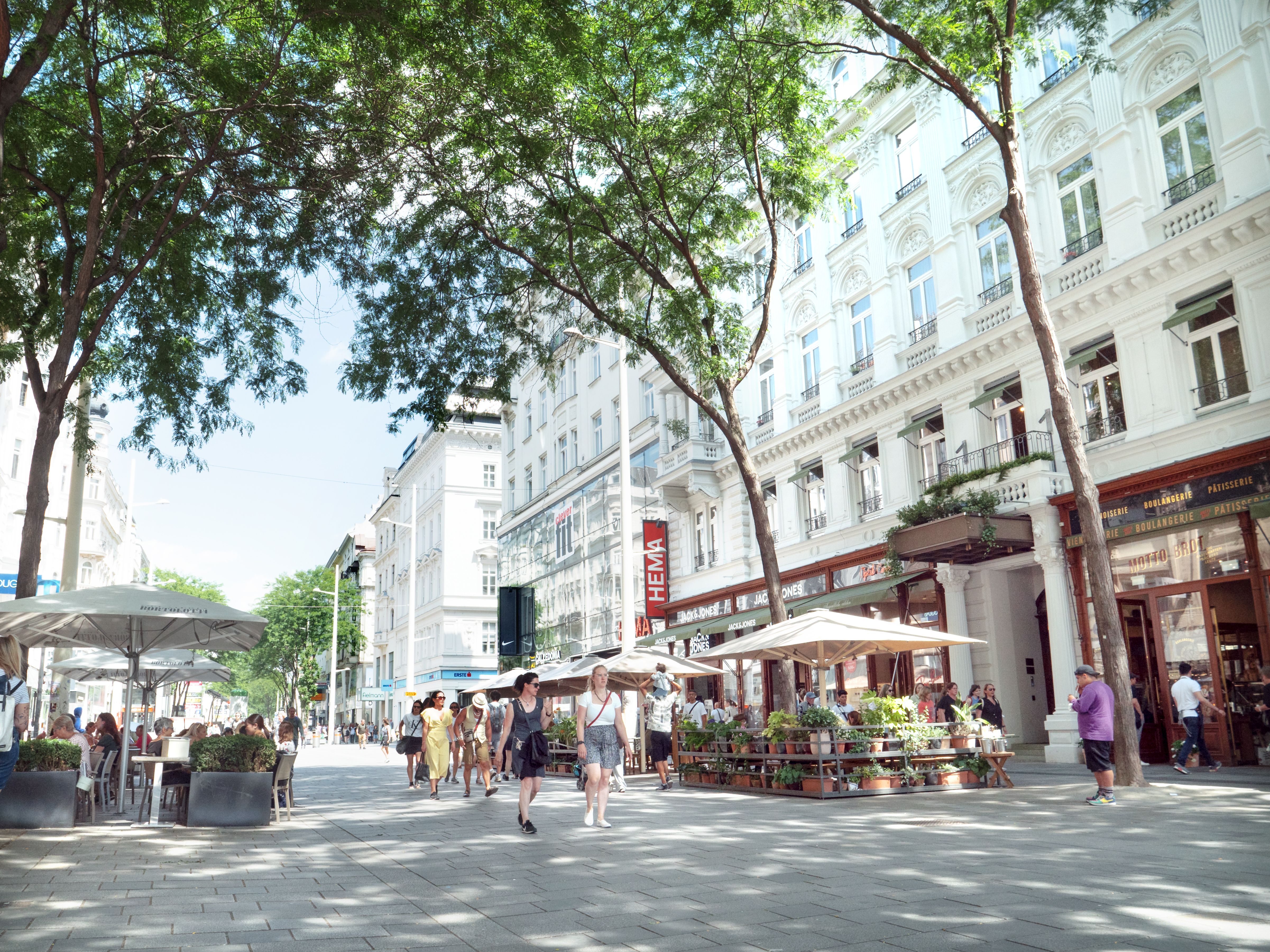 Passantinnen und Passanten auf der Mariahilferstraße