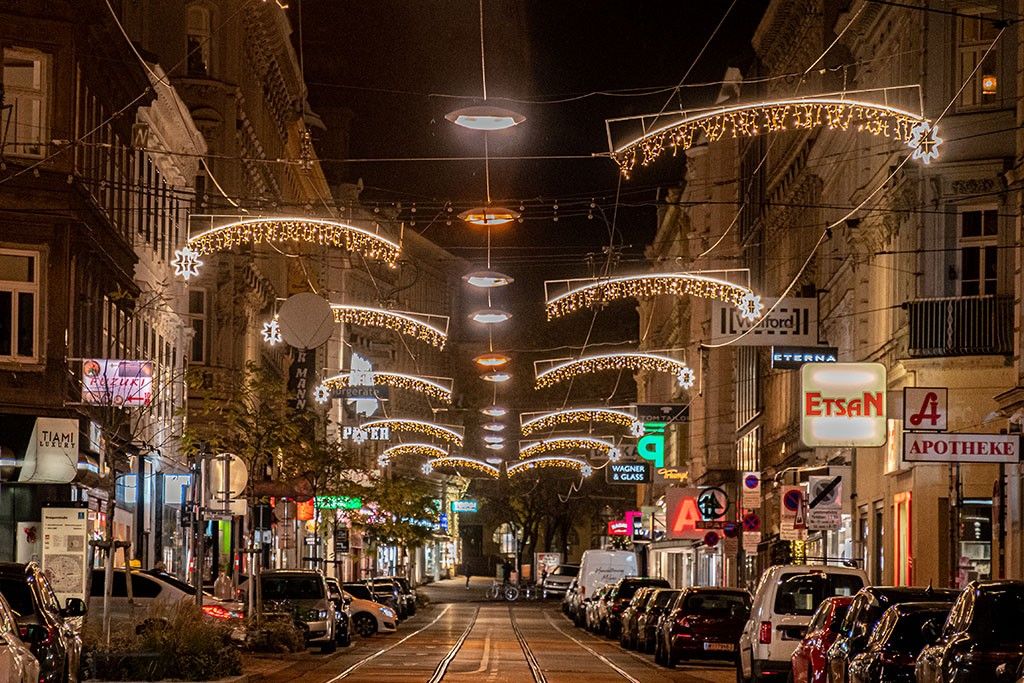 Foto: Weihnachtsbeleuchtung in der Währinger Straße